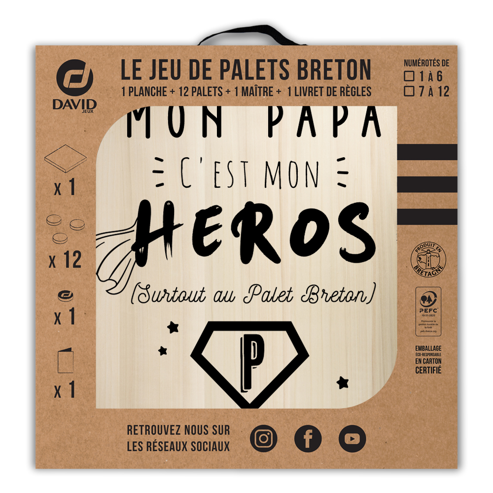 Kit de jeu de palets breton - Mon Papa, mon Héros – Image 3